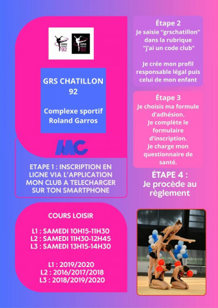 Inscription Saison 2026/2027