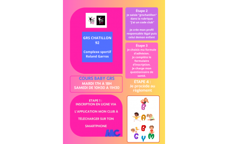 Procédure inscription Cours BABY GRS